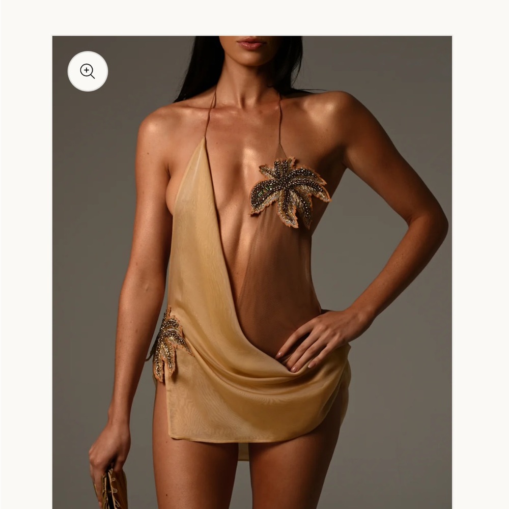 The dolls house fashion sol mini dress gold xs revolve